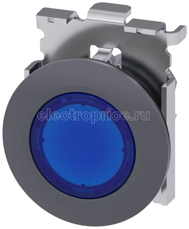 Фото Элемент светового индикатор с син. рассеивателем 30мм кругл. металл матов. плоское фронтальное кольцо Siemens 3SU10610JD500AA0