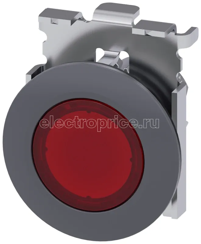 Фото Элемент светового индикатора с красн. рассеивателем 30мм кругл. металл матов. плоское фронтальное кольцо Siemens 3SU10610JD200AA0