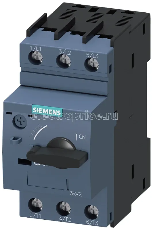 Фото Выключатель автоматический для защиты электродвигателя типоразмер S00 класс 10 рег. расцепитель перегрузки 0.14...0.2А уставка расцепителя максимального тока 2.6А винтовые клеммы стандартная коммутационная стойкость Siemens 3RV20110BA10