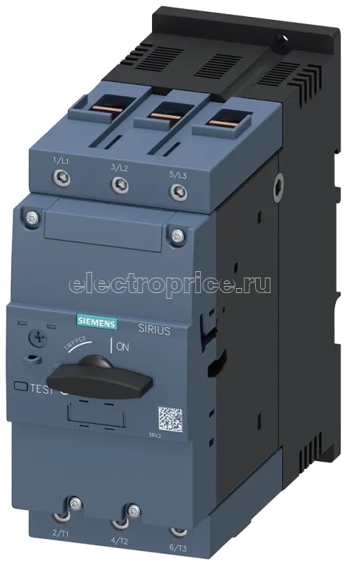 Фото Выключатель автоматический типоразмер S3 для защиты установки без защиты от выпадения фазы расцепитель тока с обратнозависимой выдержкой времени 36-50А N-расцепитель 650А винтовой зажим Siemens 3RV20414HA100DA0