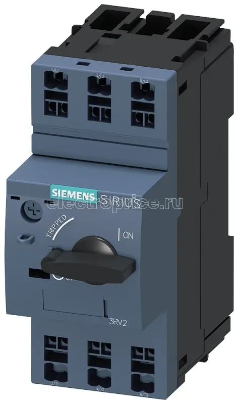 Фото Выключатель автоматический для защиты электродвигателя типоразмер S00 класс 10 рег. расцепитель перегрузки 0.55...0.8А уставка расцепителя максимального тока 10А пружинные клеммы стандартная коммутационная стойкость Siemens 3RV20110HA20