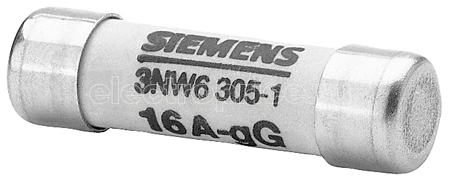 Фото Вставка плавкая цилиндрическая GG 400В 16А 8.5х31.5мм без индикатора Siemens 3NW63051