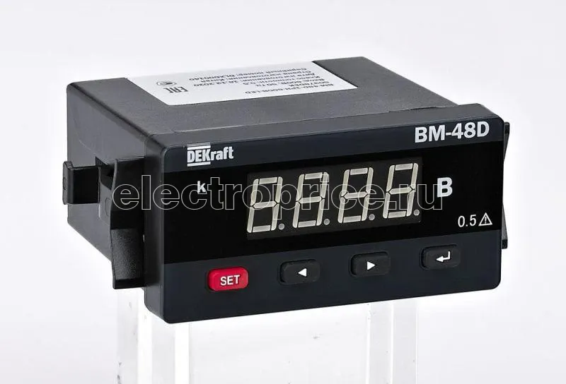 Фото Вольтметр цифровой ВМ-48D 1ф вх. 100В вых. RS-485 96х48мм LED-дисплей DEKraft 50376DEK