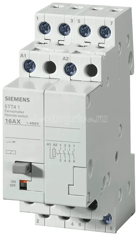 Фото Выключатель дистанционный 4NO для AC 230 400В 16А управление DC 24В Siemens 5TT41142