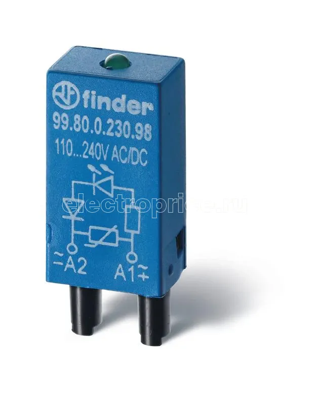 Фото Модуль индикации и защиты LED + диод ( + A1) 6...24В DC зел. FINDER 9980902499