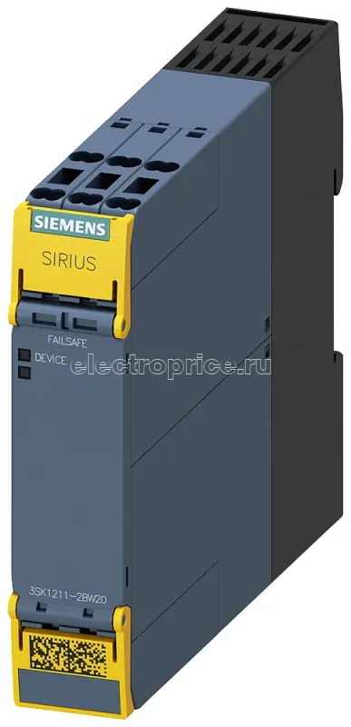 Фото Модуль расширения выходов реле безопасности sirius 4ro релейные разрешающие цепи: 4НО контакта + контрольный сигнал обратной связи: 1НЗ контакт ном. питающее напряжение управления us = 110-240В AC/DC пружинные клеммы Siemens 3SK12112BW20