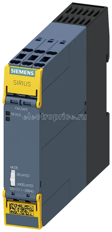 Фото Модуль расширения выходов реле безопасности sirius 4ro релейные разрешающие цепи: 4НО контакта + контрольный сигнал обратной связи: 1НЗ контакт ном. питающее напряжение управления us = 24В DC пружинные клеммы Siemens 3SK12112BB40