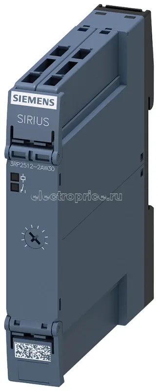 Фото Реле времени электронное 1п контакт с задержкой срабатывания 1 диапазон уставок времени 1.5…30с 12…240В AC/DC (AC при 50/60Гц) индикация светодиодами пруж. клеммы вставной Siemens 3RP25122AW30