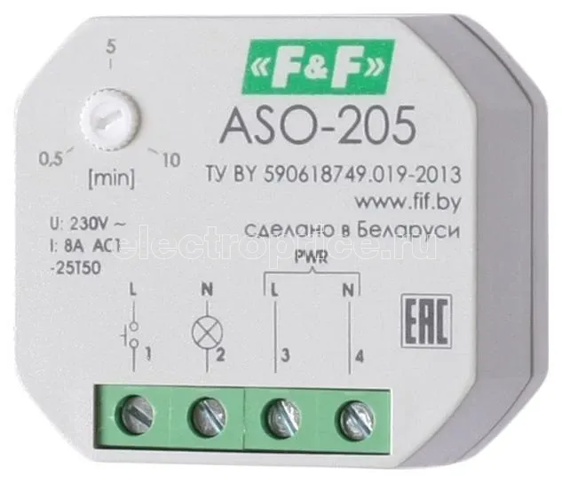 Фото Автомат лестничный ASO-205 (для уст. в монтажную коробку 230В 8А 1Z IP40) F&F EA01.002.003