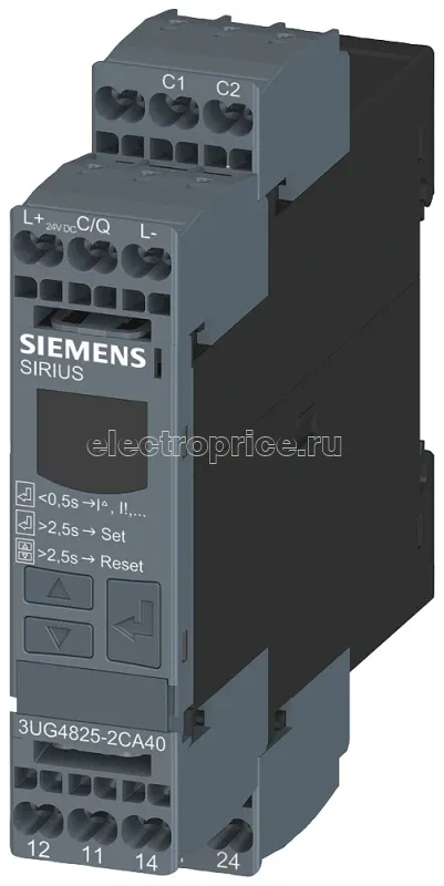 Фото Реле контроля цифровое для тока утечки 3UL23 для IO-Link диапазон 003-40А задержка запуска/срабат. 0-9999с гистерезис откл. до 50 % гистерезис предупрежд. 5 % фиксир. ширина 225мм 2 перекл. контакта пруж. клеммы Siemens 3UG48252CA40