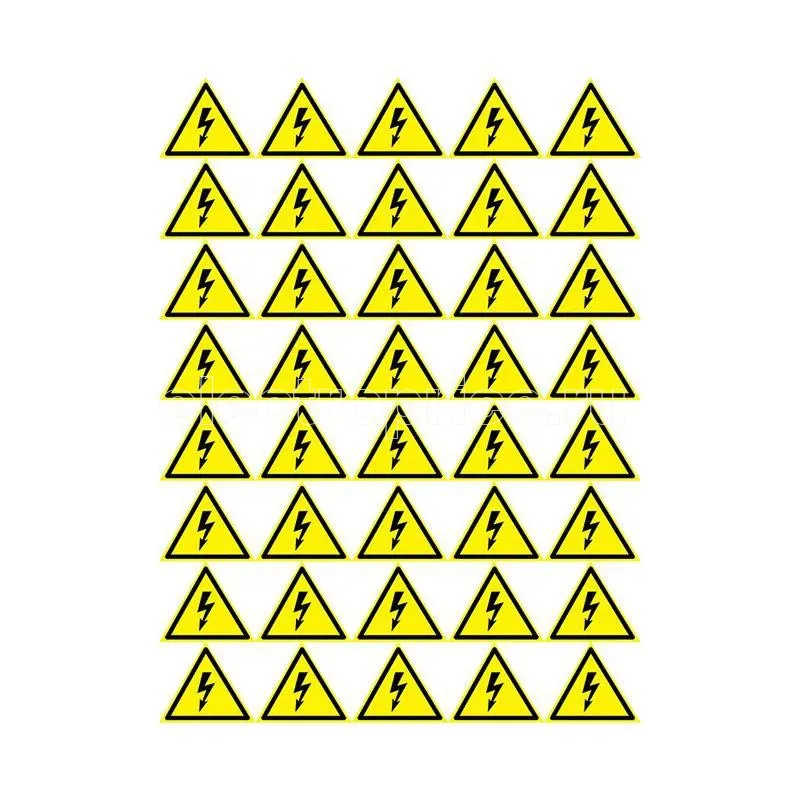 Фото Наклейка знак электробезопасности "Опасность поражения электротоком" 50х50х50мм (уп.50шт) Rexant 56-0006-2
