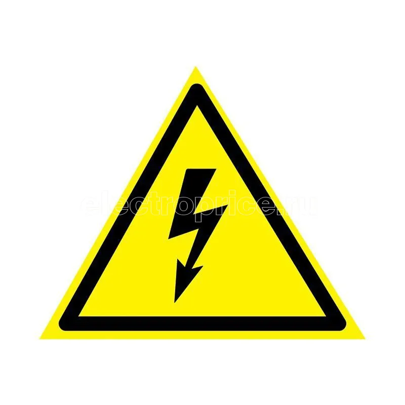 Фото Наклейка знак электробезопасности "Опасность поражения электротоком" 85х85х85мм (уп.20шт) Rexant 56-0006-4