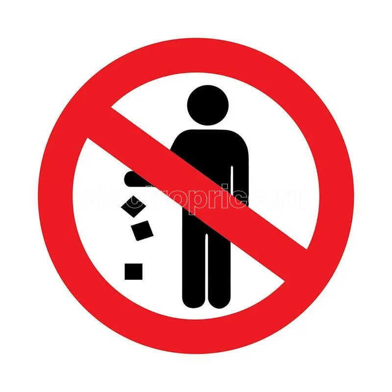Фото Наклейка запрещающий знак "Не мусорить" d150мм Rexant 56-0013