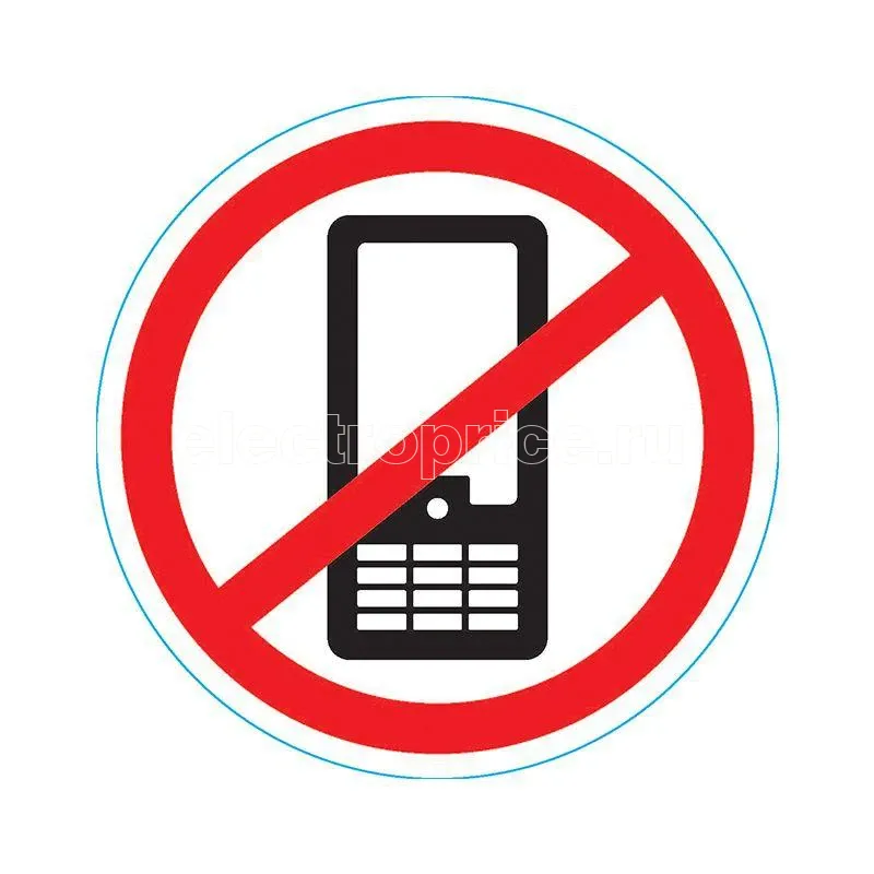 Фото Наклейка запрещающий знак "Использование мобильных телефонов запрещенно" 150х150мм Rexant 56-0042