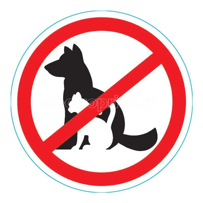 Фото Наклейка запрещающий знак "С животными вход запрещен" 150х150мм Rexant 56-0039