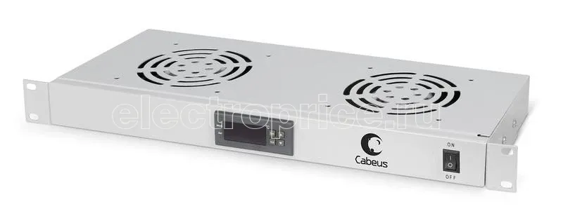 Фото Модуль вентиляторный JG02 19дюйм 2 вентилятора с цифровым термодатчиком Cabeus 7151c