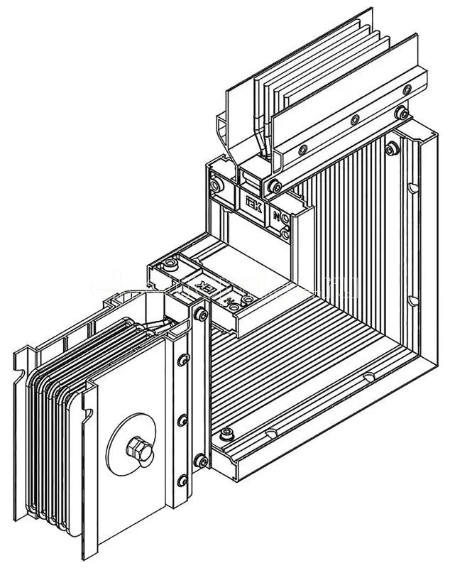 Фото Секция угловая вверх 1600А Al 3L+N+PER IP55 тран. IEK LB-1600A4-35-F-LU