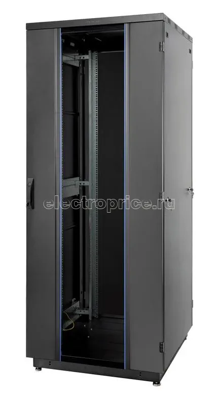 Фото Шкаф Racknet S3000 33U 800х800 передняя дверь стекло 1-ств. задняя дверь метал. 2-ств. черн. Eurolan 60F-33-88-31BL