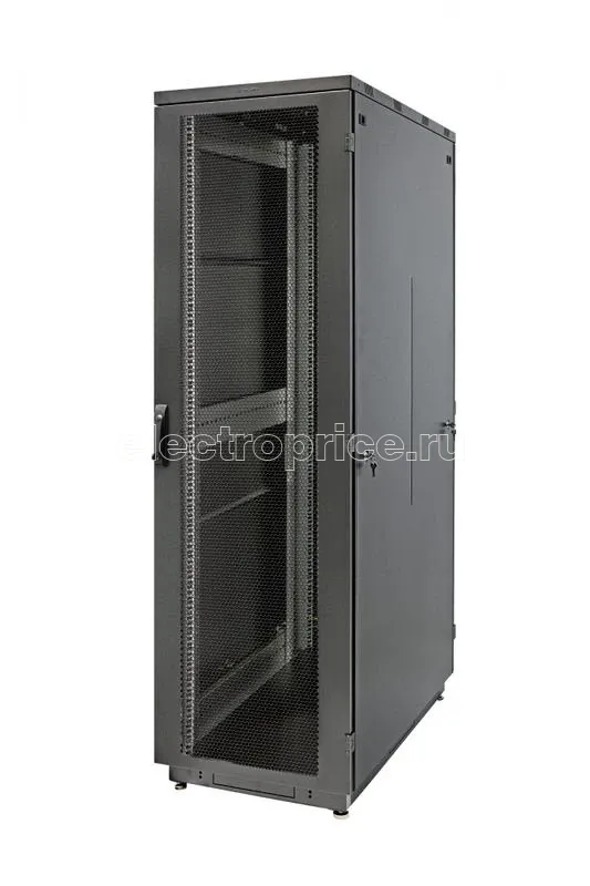 Фото Шкаф Racknet S3000 42U 600х1000 передняя дверь перф. 1-ств. задняя дверь перф. 1-ств. черн. Eurolan 60F-42-6A-34BL