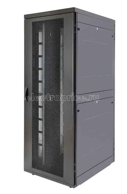 Фото Шкаф Rackcenter D9000 42U 750х1200 передняя дверь перф. 1-ств. задняя дверь перф. 2-ств. черн. Eurolan 60F-42-7C-94BL