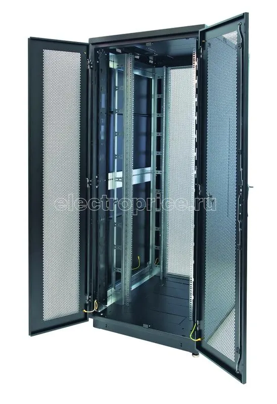 Фото Шкаф Racknet S3000 42U 800х1000 передняя дверь перф. 2-ств. задняя дверь перф. 2-ств. черн. Eurolan 60F-42-8A-35BL