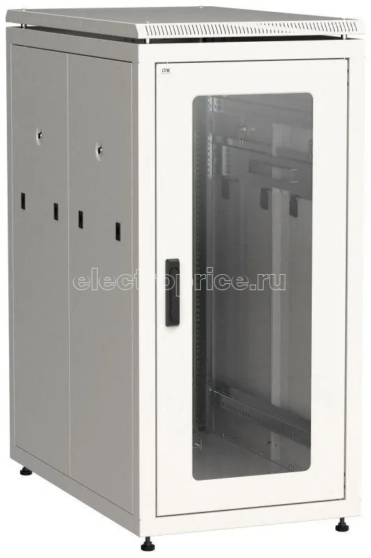 Фото Шкаф сетевой LINEA N 28U 800х1000мм стекл. передняя дверь задняя металлическая сер. ITK LN35-28U81-GM