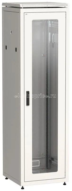 Фото Шкаф сетевой 19дюйм LINEA N 42U 600х800мм сетевой стекл. передняя дверь сер. ITK LN35-42U68-G