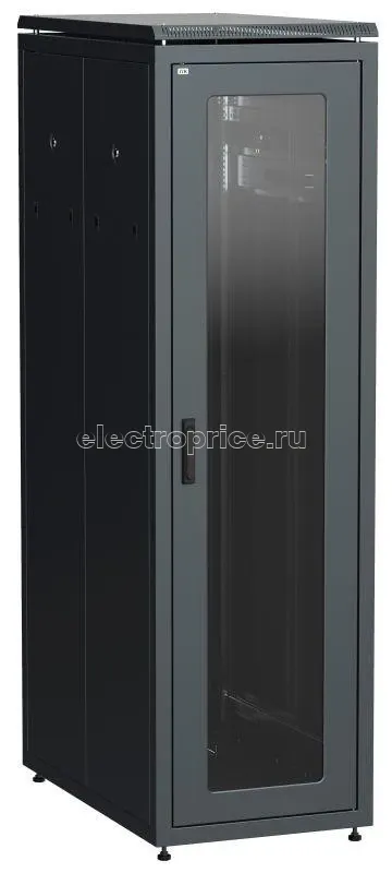 Фото Шкаф сетевой LINEA N 38U 800х1000мм стекл. передняя дверь задняя металлическая чер. ITK LN05-38U81-GM