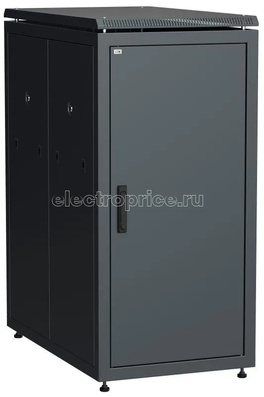 Фото Шкаф сетевой 19дюйм  LINEA N 24U 600х1000мм металлические двери черн. ITK LN05-24U61-MM