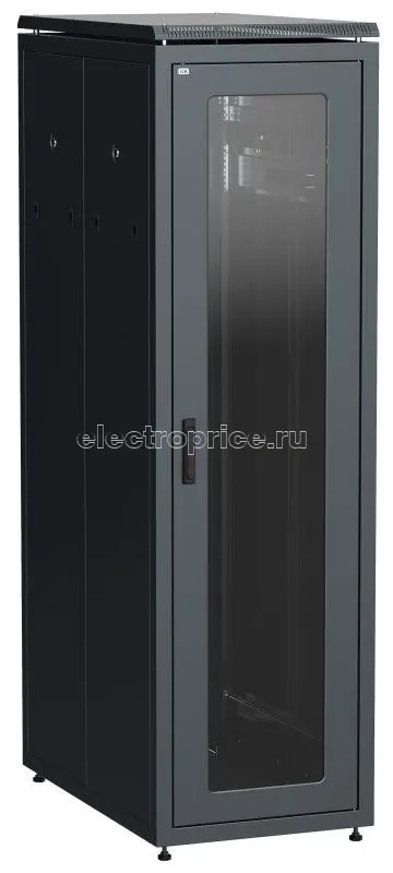 Фото Шкаф сетевой 19дюйм  LINEA N 33U 600х1000мм стеклянная передняя дверь черн. ITK LN05-33U61-G