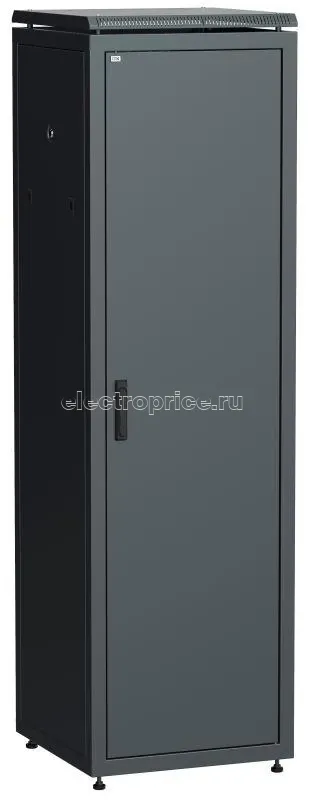 Фото Шкаф сетевой 19дюйм LINEA N 42U 600х600мм металлическая передняя дверь черн. ITK LN05-42U66-M