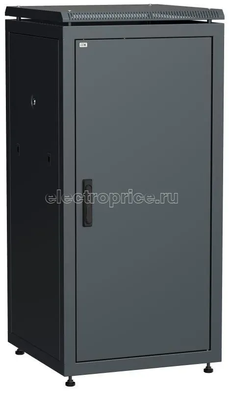 Фото Шкаф сетевой 19дюйм LINEA N 28U 600х600мм металлическая передняя дверь черн. ITK LN05-28U66-M