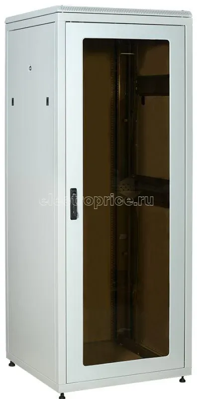 Фото Шкаф сетевой LINEA N 47U 800х800мм стекл. передняя дверь задняя металлическая сер. ITK LN35-47U88-GM