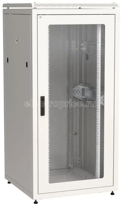 Фото Шкаф сетевой LINEA N 33U 800х800мм стекл. передняя дверь задняя металлическая сер. ITK LN35-33U88-GM