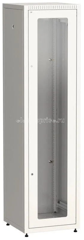 Фото Шкаф сетевой LINEA E 42U 600х600мм стекл. передняя дверь задняя металлическая сер. ITK LE35-42U66-GM