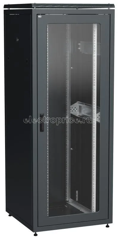 Фото Шкаф сетевой LINEA N 42U 800х800мм стекл. передняя дверь задняя металлическая черн. ITK LN05-42U88-GM