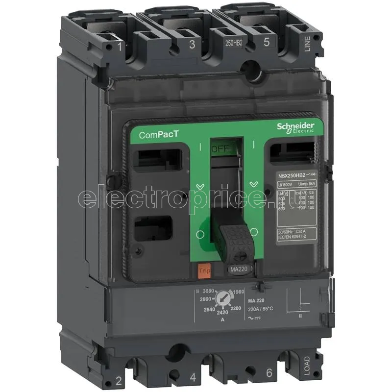 Фото Автоматический выключатель в литом корпусе 12.5А 3P 50кА Schneider Electric C10N3MA013 Сompact NSX