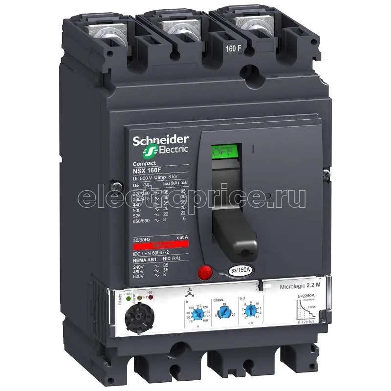 Фото Автоматический выключатель в литом корпусе 150А 3P 36кА Schneider Electric C16F2TM300 Сompact NSX