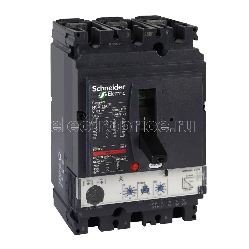 Фото Автоматический выключатель в литом корпусе 220А 3P 50кА Schneider Electric C16N4TM180 Сompact NSX