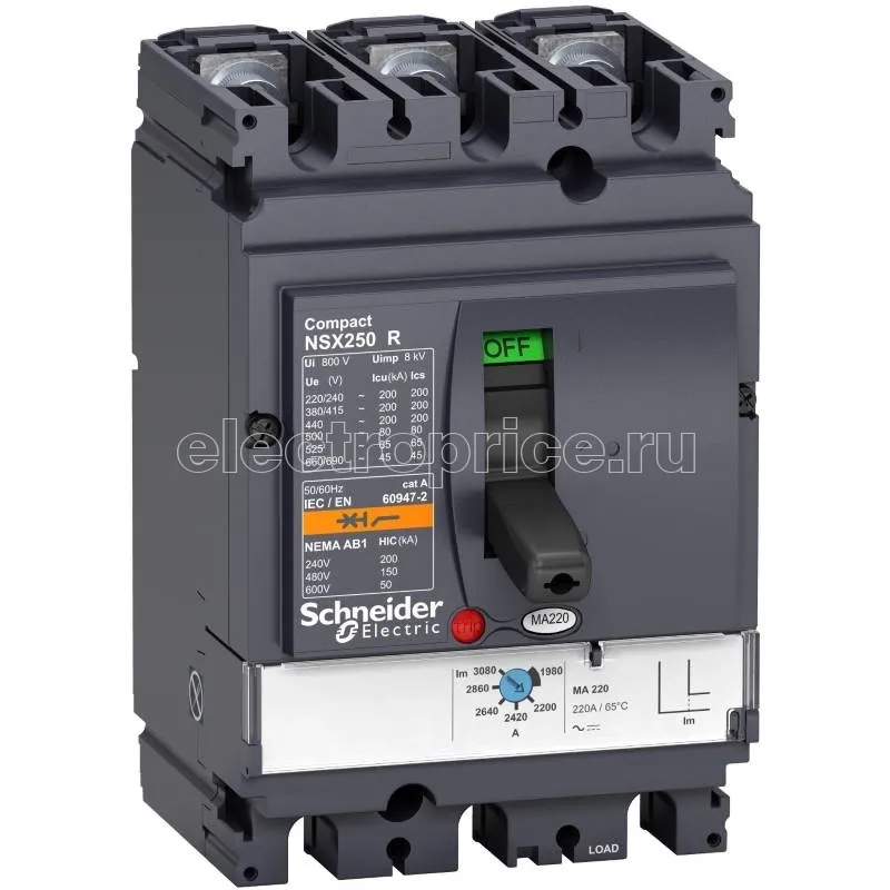 Фото Автоматический выключатель в литом корпусе 220А 3P 45кА Schneider Electric C16M1TM370 Сompact NSX