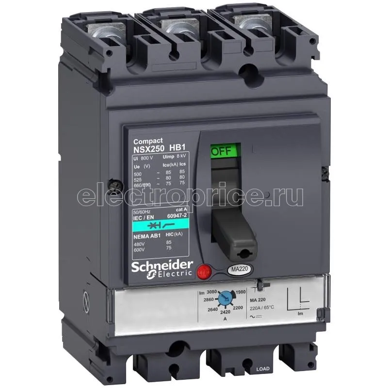 Фото Автоматический выключатель в литом корпусе 220А 3P 75кА Schneider Electric C16M2TM335 Сompact NSX