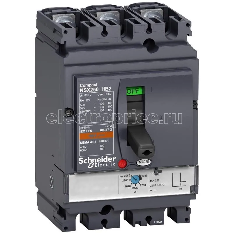 Фото Автоматический выключатель в литом корпусе 220А 3P 100кА Schneider Electric C16M2TM370 Сompact NSX