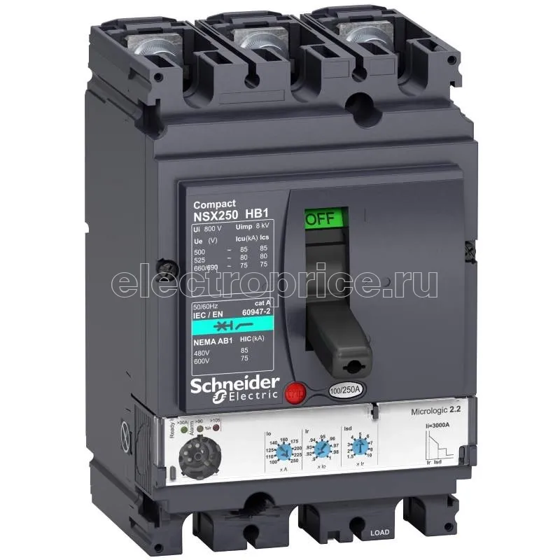 Фото Автоматический выключатель в литом корпусе 220А 3P 75кА Schneider Electric C25F42D520 Сompact NSX