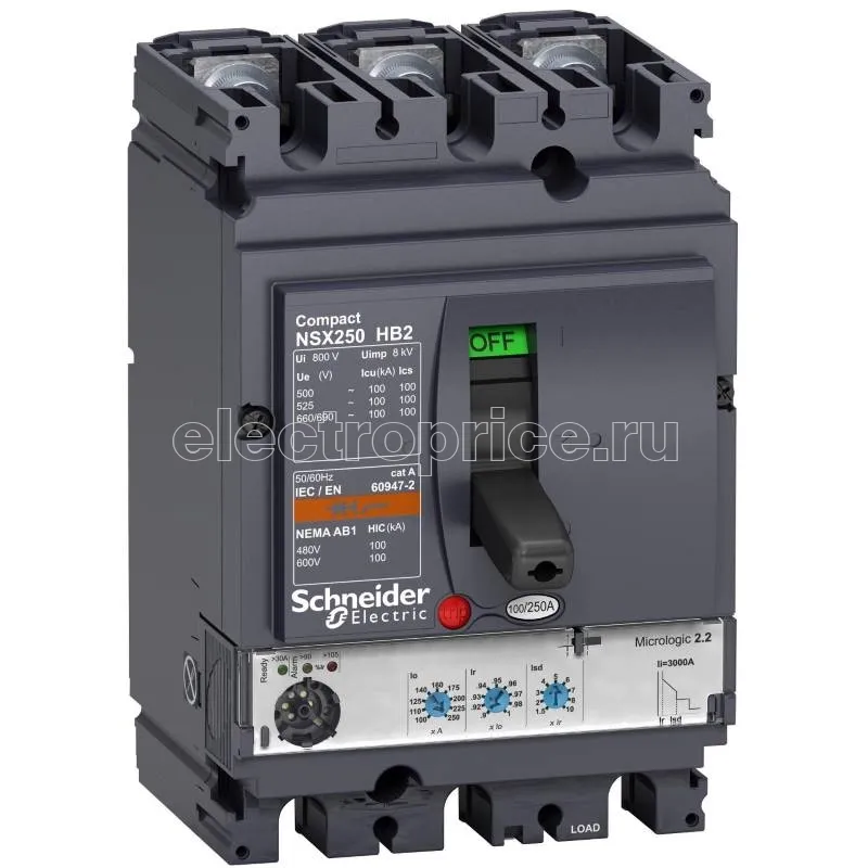 Фото Автоматический выключатель в литом корпусе 250А 3P 100кА Schneider Electric C25H4TM370 Сompact NSX