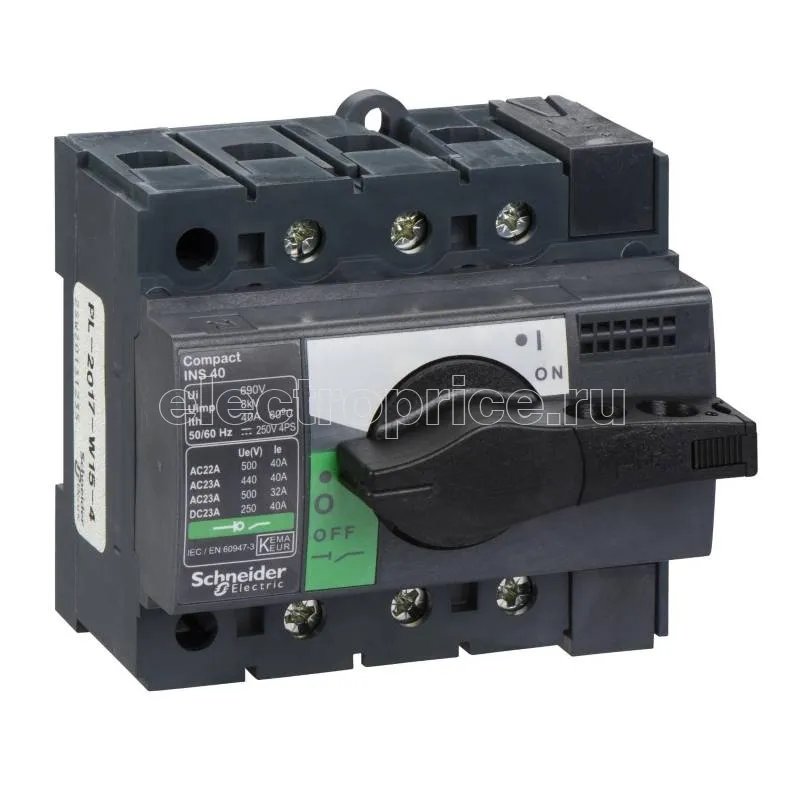 Фото Рубильник 40А 3P Нереверсивный Schneider Electric 28900 Compact INS/INV