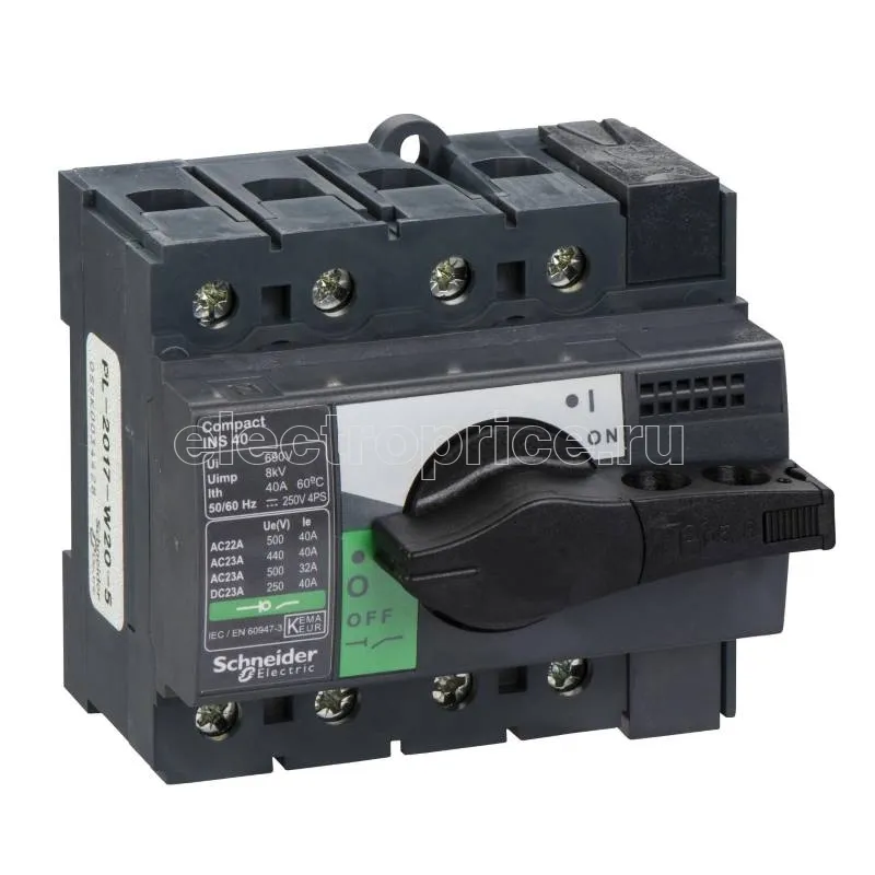 Фото Рубильник 40А 4P Нереверсивный Schneider Electric 28901 Compact INS/INV