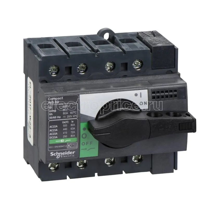 Фото Рубильник 80А 4P Нереверсивный Schneider Electric 28905 Compact INS/INV