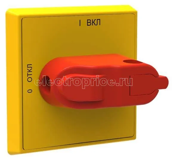 Фото Ручка управления OHYS3PHE-RUH (желто-красная) с символами на русском для рубильников дверного монтажа ОТ16..40FТ 1SCA108277R1001 ABB