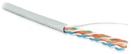 Фото Кабель UUTP4-C5E-S24-IN-PVC-GY-100 витая пара U/UTP кат. 5e; 4 пары (24 AWG) ож (solid) PVC (-20град.C - +75град.C) сер. (уп.100м) Hyperline 359743