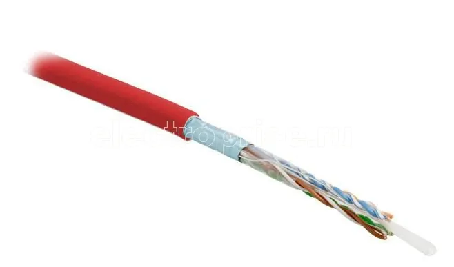 Фото Кабель витая пара экранир. F/UTP кат. 5e 4 пары (24 AWG) ож (solid) экран-фольга PVC -20град.C-+75град.C гарантия: 15 лет компонентная 25 лет системн FUTP4-C5E-S24-IN-PVC-RD-305 К (уп.305м) Hyperline 444624